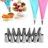 16Pcs/Set Cake Decorating Tools 14 Stainless Steel Nozzle + Silicone Pastry Bag DIY Tips Set