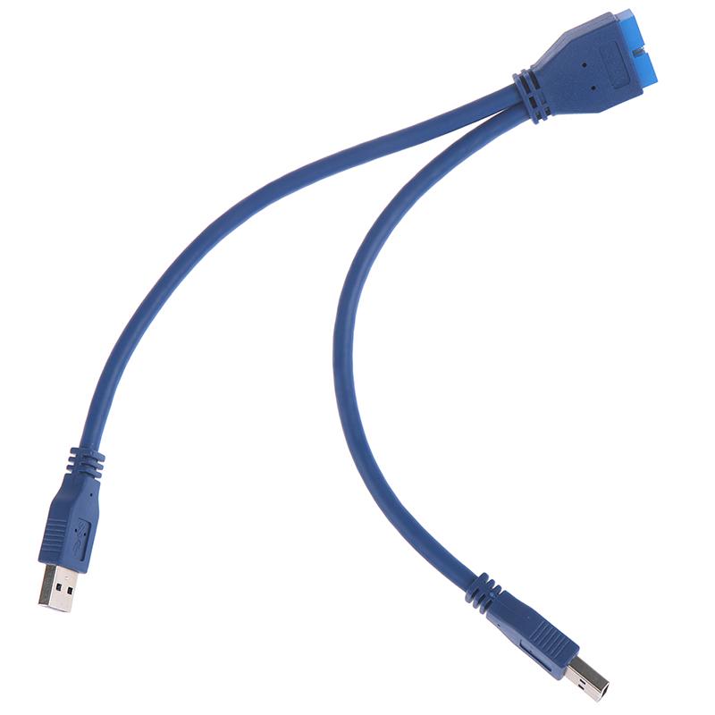 Кабель-адаптер 2 порта USB 3.0 Type A (папа) на 20-контактный разъем (папа)