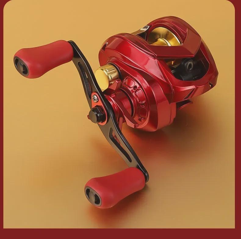 Red Fox Full Metal Long-Distance Casting Reel - Anti-Explosion Line, Big Creature Sea Fishing Lure, Strong Black Thunder Design