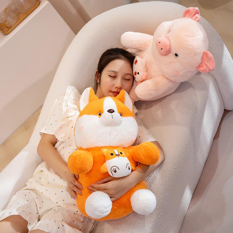 25/35/45 см Обнимашка Собака Свинья Курица Плюшевая Мягкая игрушка для снятия стресса и беспокойства Домашний Декор Подушка Очень Милый Подарок Детям
