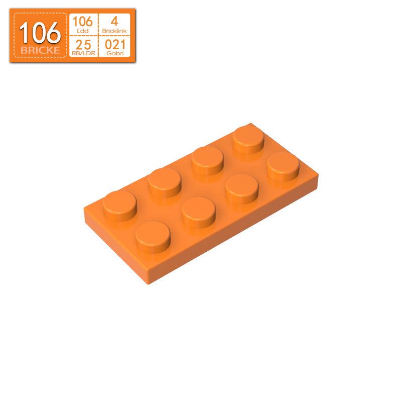 BRICKE 2x4 Compatible Building Plates for LEGO 3020 MOC Parts - Small Thin Bricks