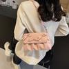 2025 Summer New Trendy Korean Version Fashion Simple Baguette Women's Shoulder Underarm Bag Diagonal Span Cloud Fold Bag