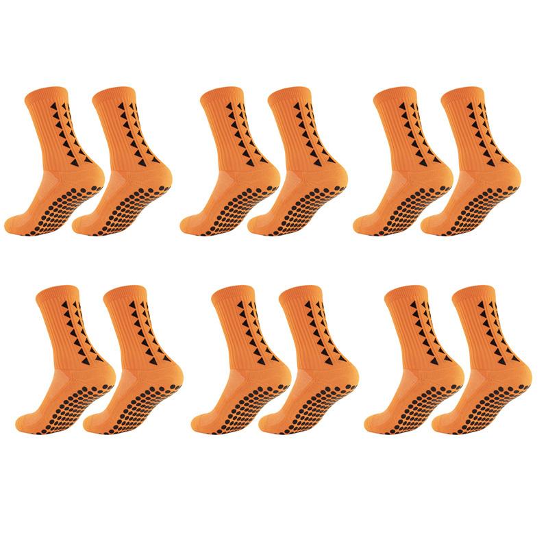 6Pairs Non Slip Medium Tube Grip Socks Men Women Sports Socks for Yoga Ballet Football Basketball Rugby Soccer Cycling Running