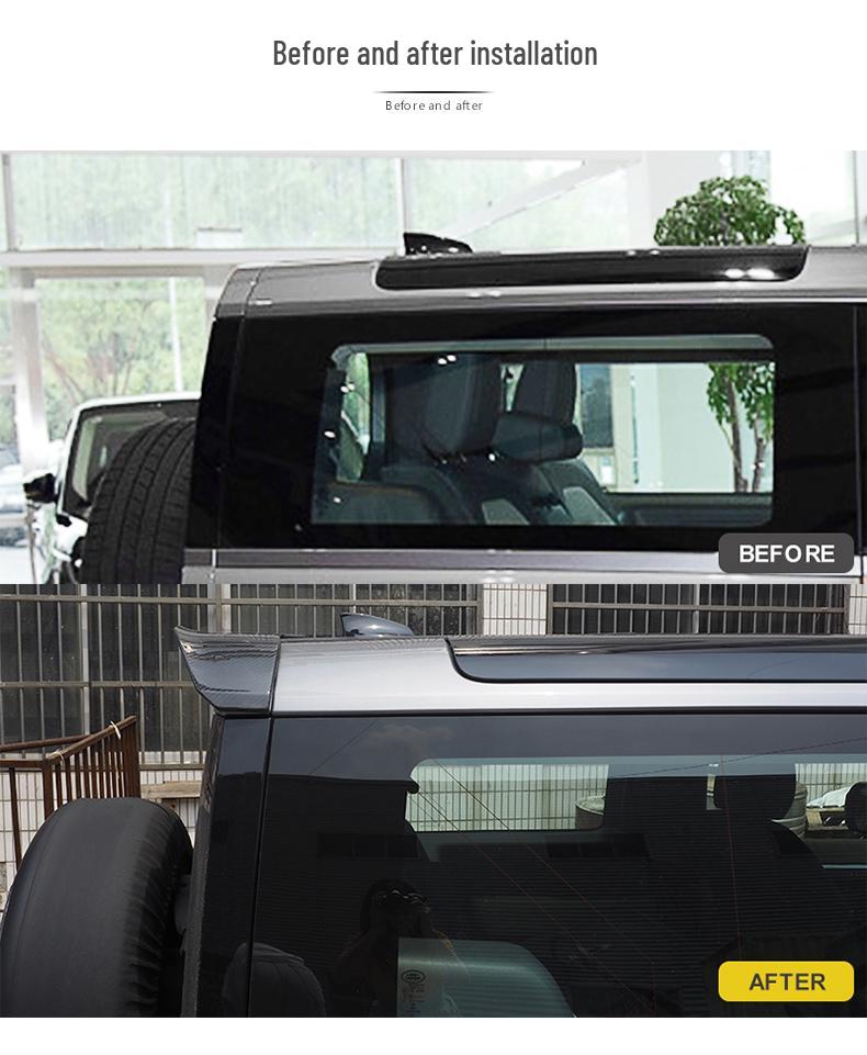 2022 Land Rover Defender 110 No-Drill Carbon Fiber Tail Wing Roof Modification