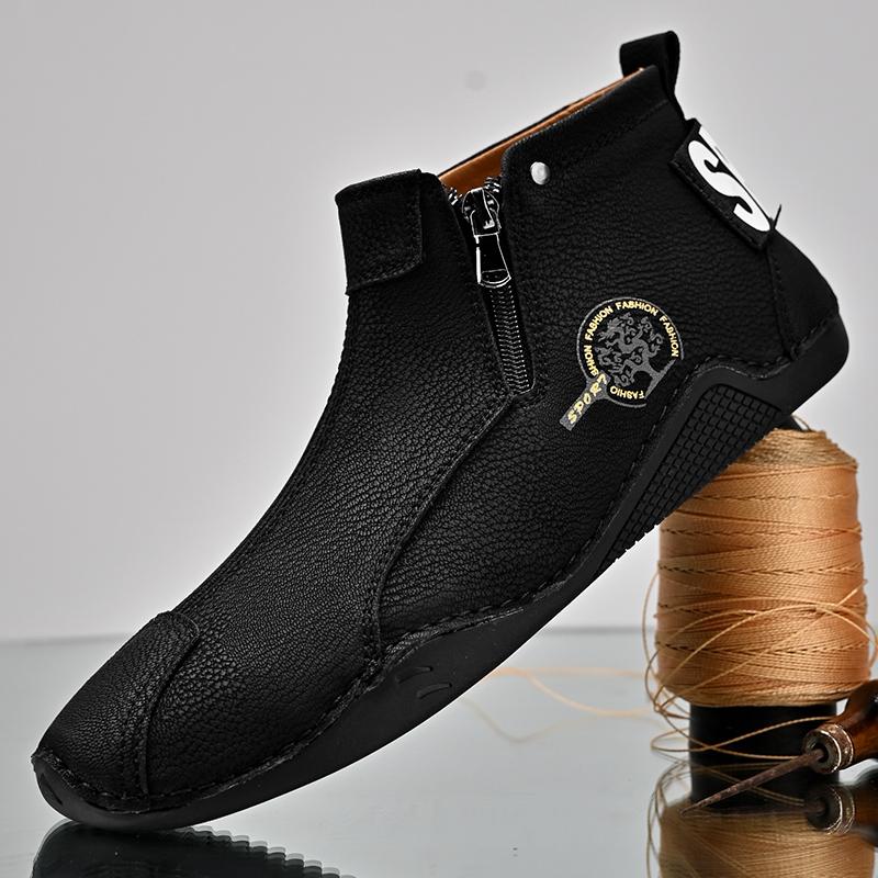 Роскошные брендовые мужские ботинки Chelsea, ботильоны, уличные кроссовки для активного отдыха, мягкая подошва, британский стиль, ретро, коричневые, высокие кожаные туфли