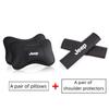 AIN4   Leather Car Headrest Neck Pillow Seatbelt Shoulder Pad Accessories For Jeep Renegade Wrangler Gladiator Grand Cherokee Compass