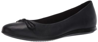 ECCO Touch Ballerina 2.0 Женские балетки из натуральной кожи, Черные, Размер 24,0 см, 3E