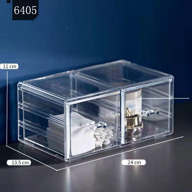 Прозрачный ящик для хранения косметики, помады и украшений - цельный органайзер для туалетного столика