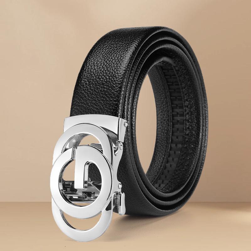 Мужской ремень из натуральной кожи с леопардовой пряжкой - Повседневный универсальный модный тренд