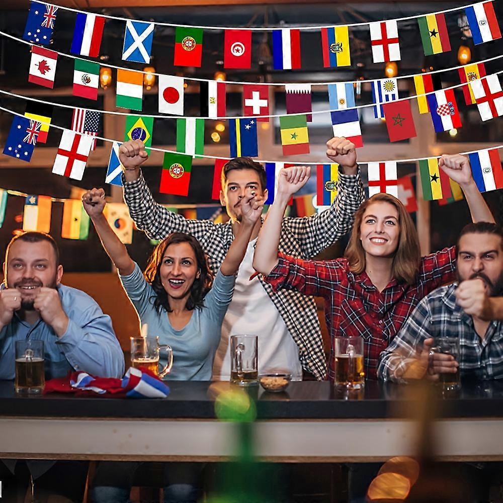 World Cup Flags Bunting 2026 Extra Large Size 48 Countries Flag Bunting 14.5m for Football Tournament Sport Club