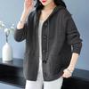 Sweater Coat for Women Cotton Knit Loose Thickened Sweater Hooded Tops Casual Oversize Cardigan Jacket