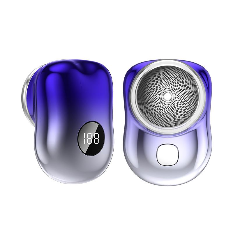 Светодиодная электрическая бритва, перезаряжаемая, маленькая, стальная, мужская, плавающая, с ножевой головкой, мини-бритва, нож для бороды