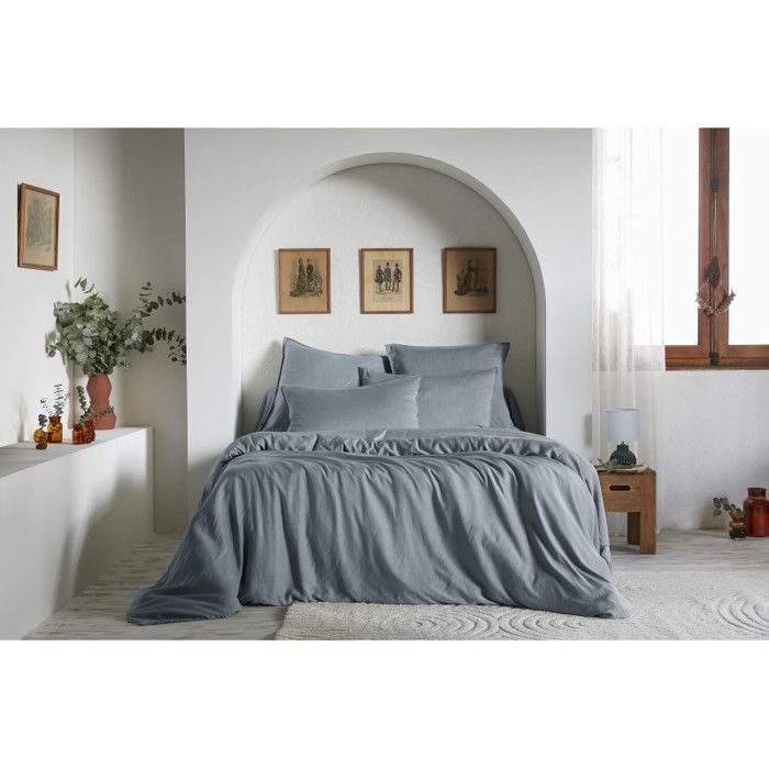 Housse de couette "Lysandre" toutes dimensions "Lyocel" L'effet Papillon - Lysandre Stone - 240 x 220 cm - Lysandre Stone -