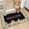 Floral Butterflies Welcome Doormats Entrance Non Slip Floor Mats Carpet Home Decor Indoor Outdoor Use Crystal Velvet