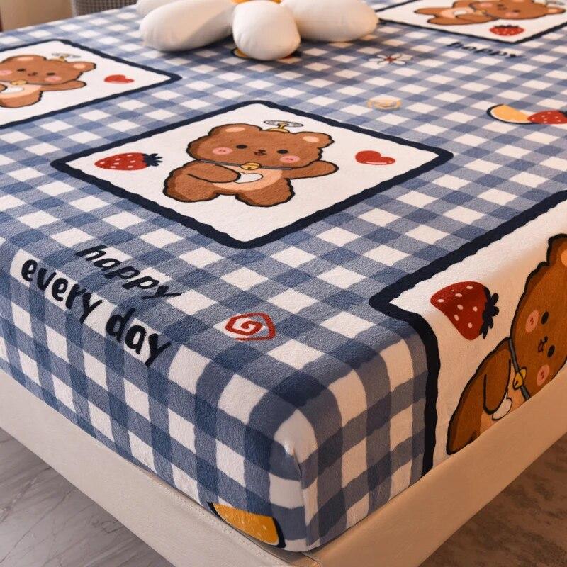 Зимняя теплая простыня, эластичное покрывало, защитный чехол для матраса, мягкое на ощупь постельное белье, фланелевая простыня, индивидуальный размер