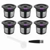 Coffee Capsule Reusable Capsule Brush Spoon Kit for KEURIG 2.0 1.0 Coffee Machine6Pcs Black