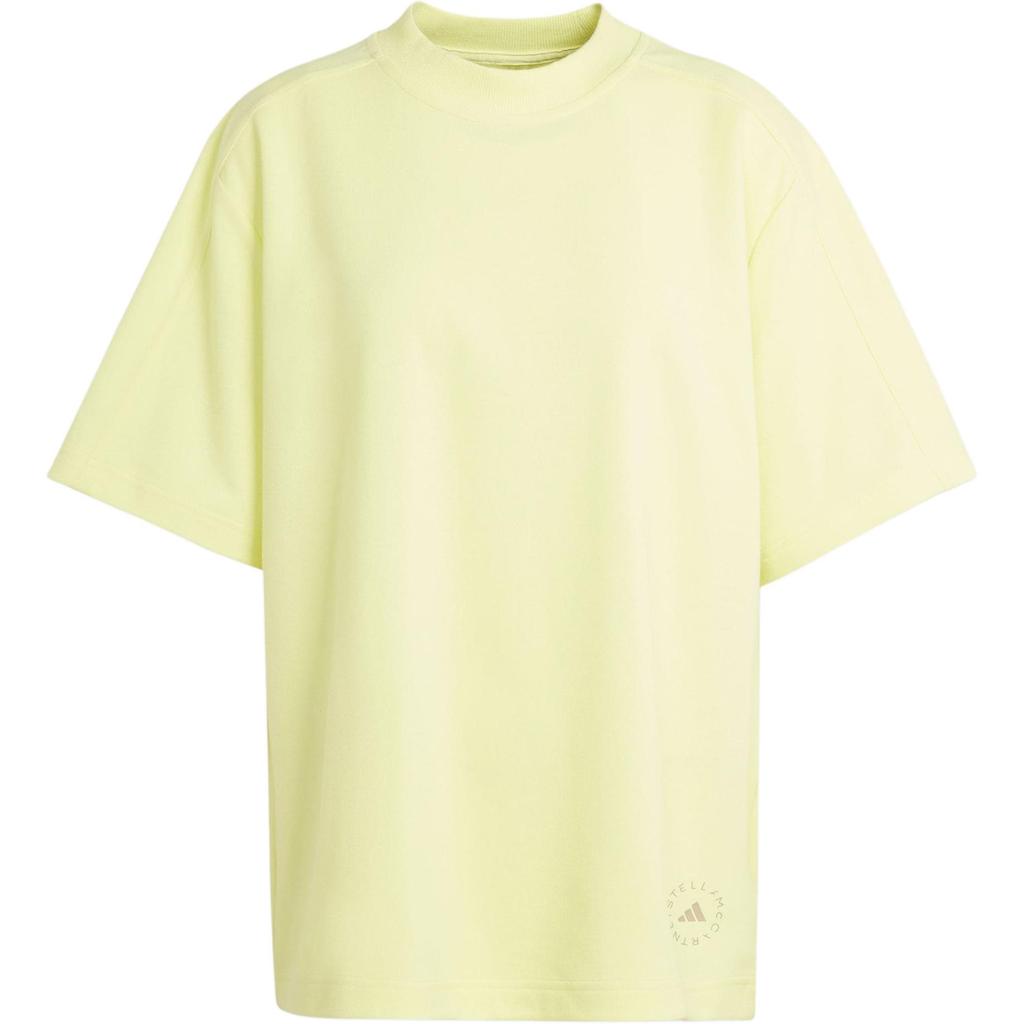 Adidas Logo Tee Solid Color Print Round Neck Short Sleeve T-Shirt Women Tops Pink Yellow IT8288