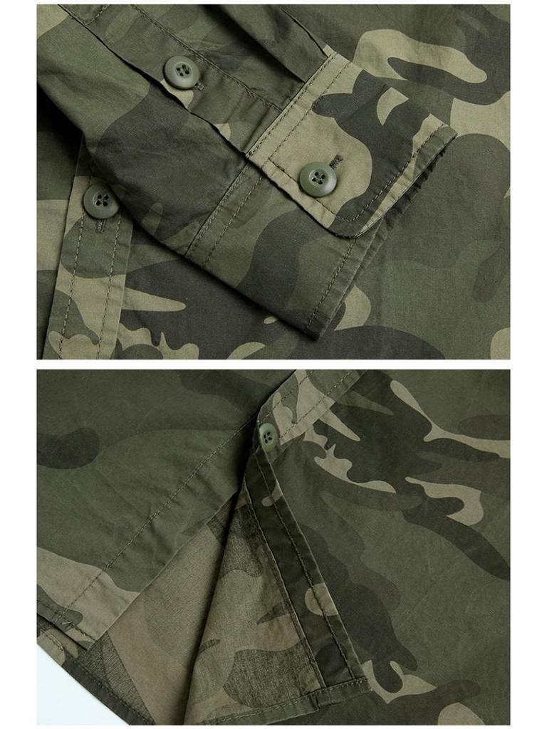 2024 Men's Camouflage Long Sleeve Casual Cotton Shirt Jacket