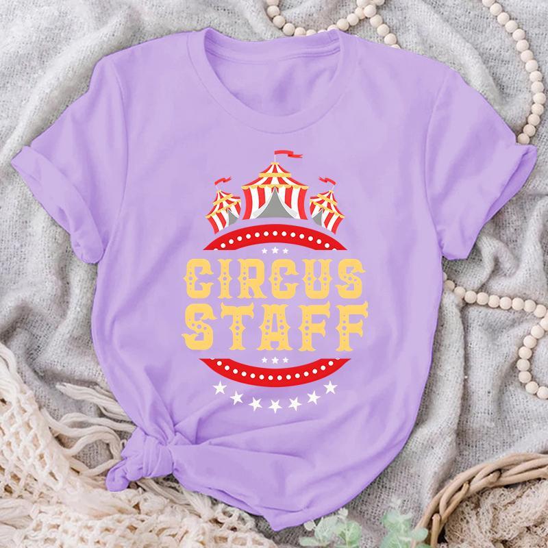 Футболка с принтом Circus Staff, летняя повседневная футболка с коротким рукавом, модные свободные футболки