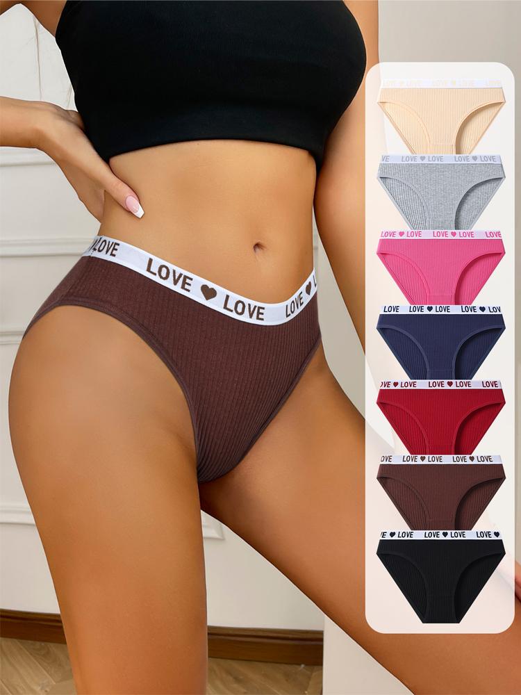 7PCS Women Panties Striped Briefs Sexy Women Low-Rise Breathable Cotton Panty Female Soft Underwear Ladies Underpants