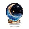 Moons Star Pattern Transparents Acrylic Sphere for Desk Shelf Decoration 200g Indoor and Outdoor Use