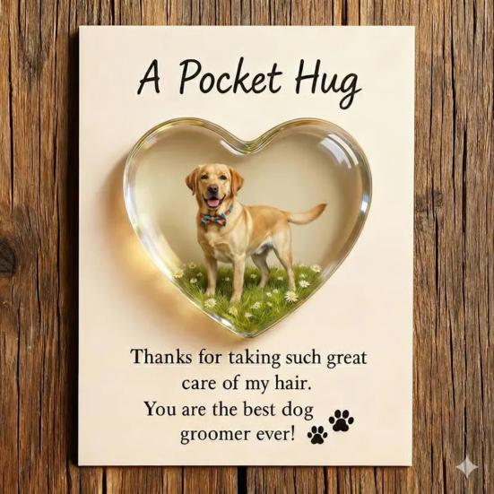 Карманные обнимашки для грумеров с поздравительной открыткой Акриловое сердце Карманные обнимашки для грумеров