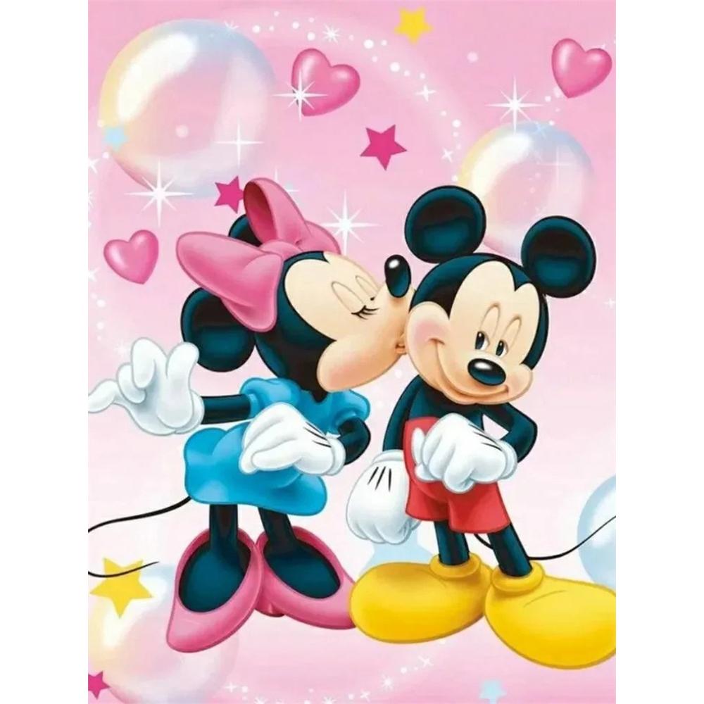 Disney Алмазная живопись Микки и Минни целуются Тема Иллюстрация Милый DIY Мозаика из страз Набор для вышивания крестиком Вышивка Подарок, Декор для дома