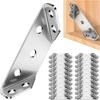 20-piece Corner Connector Set, Triangular Support, Triangular Bracket, Stainless Steel Corner Bracket, 65x30 Mm,suitable For Furniture Connection.