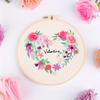 1Pcs Love Flower Embroidery DIY Handmade Material Package (Including Tools), for Beginners To Practice Embroidery Enthusiasts, Gifts for Friends