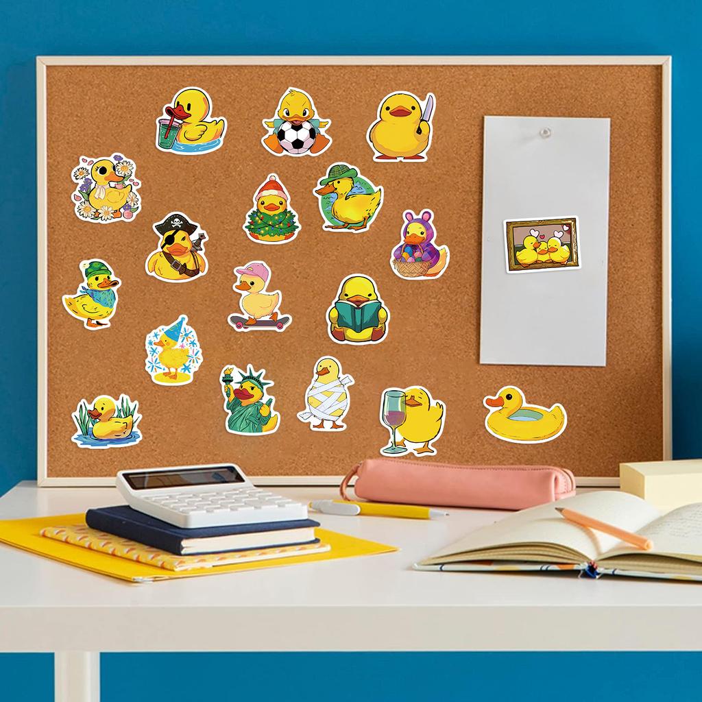 50 Cartoon Little Yellow Duck Stickers DIY Decorative Notebook Suitcase DIY Waterproof Stickers