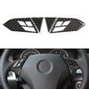 Car Styling Real Carbon Fiber Auto Indoor Steering Wheel Panel Switch Button Frame Cover Trim For BMW 5 Series E60 E61 2004-2010