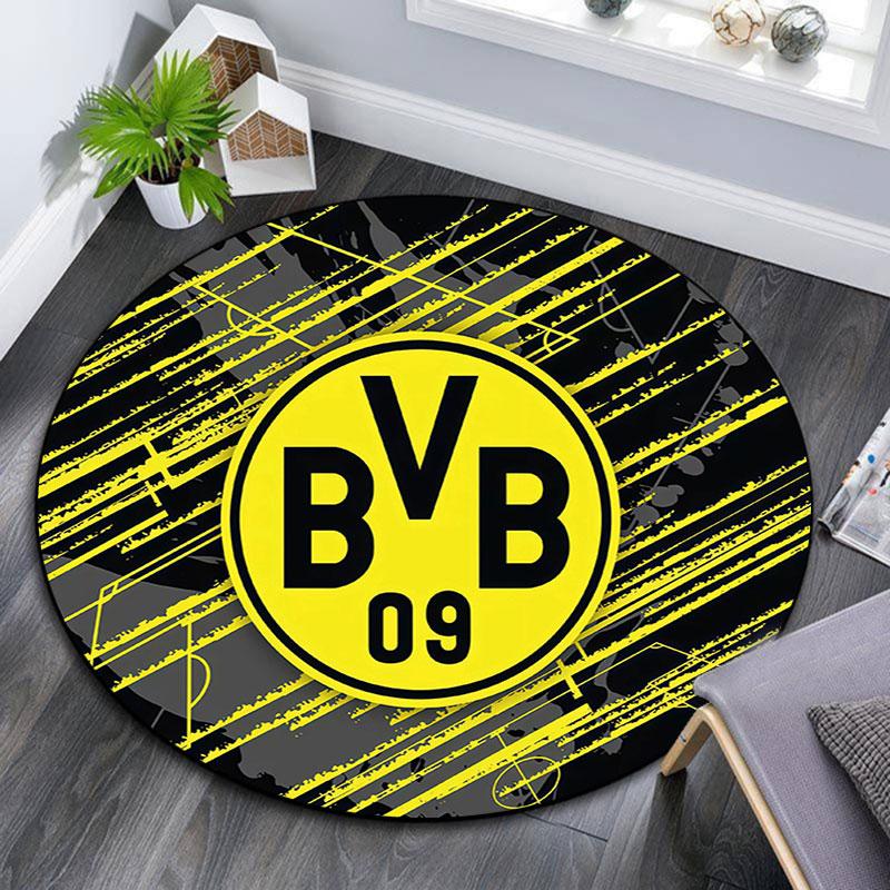 Borussia Dortmund2,Round Area Rug,Carpet Rug for Living Room Bedroom Sofa Playroom Decor,Non-slip Floor Mat