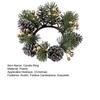 Christmas Candle Ring Artificial Pine Needle Pinecone Berries Garland Rustic Festive Candle Wreath for Home Table Centerpiece Decor