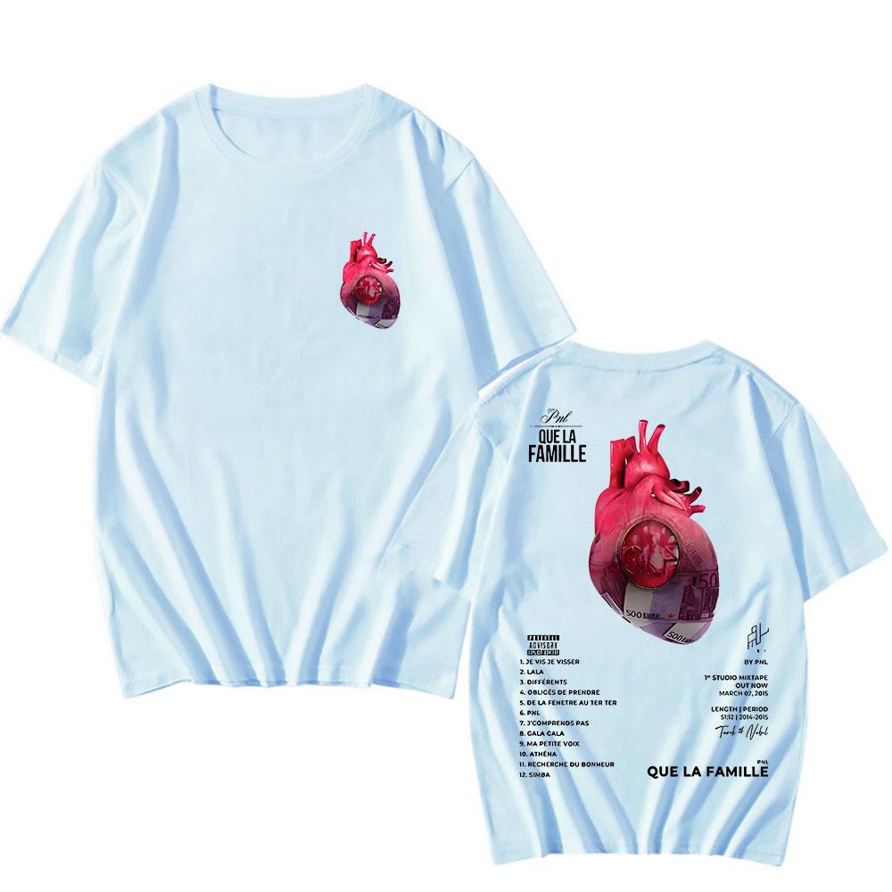 Футболка PNL Que La Famille с графическим принтом, модная повседневная футболка, унисекс, винтажная хлопковая футболка, панк, одежда с круглым вырезом