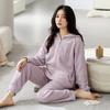 Пижама из кораллового флиса женская зимняя флисовая утолщенная полуфлисовая осенне-зимняя с капюшоном мягкая домашняя одежда теплый костюм