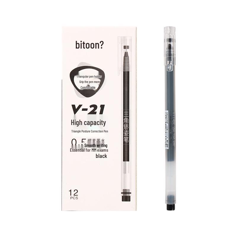 Baitong V-21 Triangular Correction Pen 0.5mm - High-Capacity Signature & Business Pen