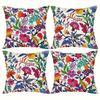Four Digital Printed Pillowcases Retro Style Classic Sofa Cushion Pillowcases