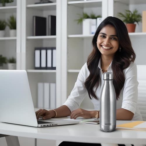 Milton Thermosteel Duo Deluxe, 500ml, Steelplain