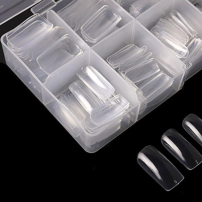 500 шт. супер прямые прозрачные полупокрывающие ногти полуфранцузские искусственные типсы для ногтей акриловые накладные ногти