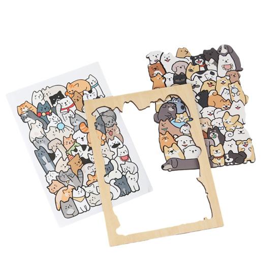 1/3 Набора Деревянная Пазл-Доска с Рамкой 3D Неправильной Формы Котенок Собака Панда Дом Король Обезьян Автомат со Снеками Пазл Украшение Орнамент
