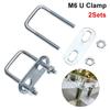 2Sets With Baffle Square Clamp Right Angle U-bolt Squa Bolt New Pipe U-clamp