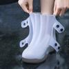 New Transparent Waterproof Shoe Covers With Buttons Men Women Reusable Overshoes Thicken Rain Shoe Covers White Shoe Protector