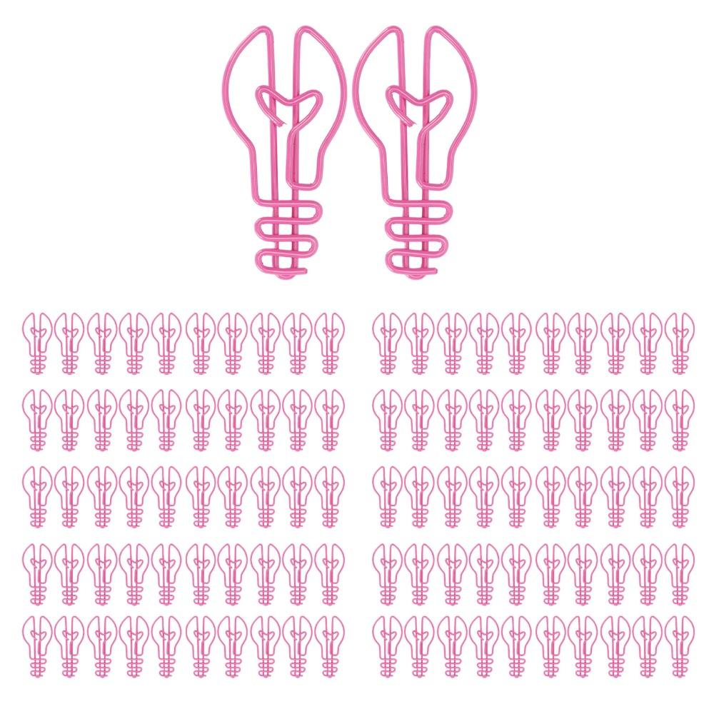 100pcs Bulb Shaped Cute Paper Clips Yellow/Pink Office Paper Clips Wedding Decoration