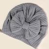 Solid Color Infant Turban Hat Knotted Design Newborn Head Wrap Cute Baby Hat  0-6 Months Fit