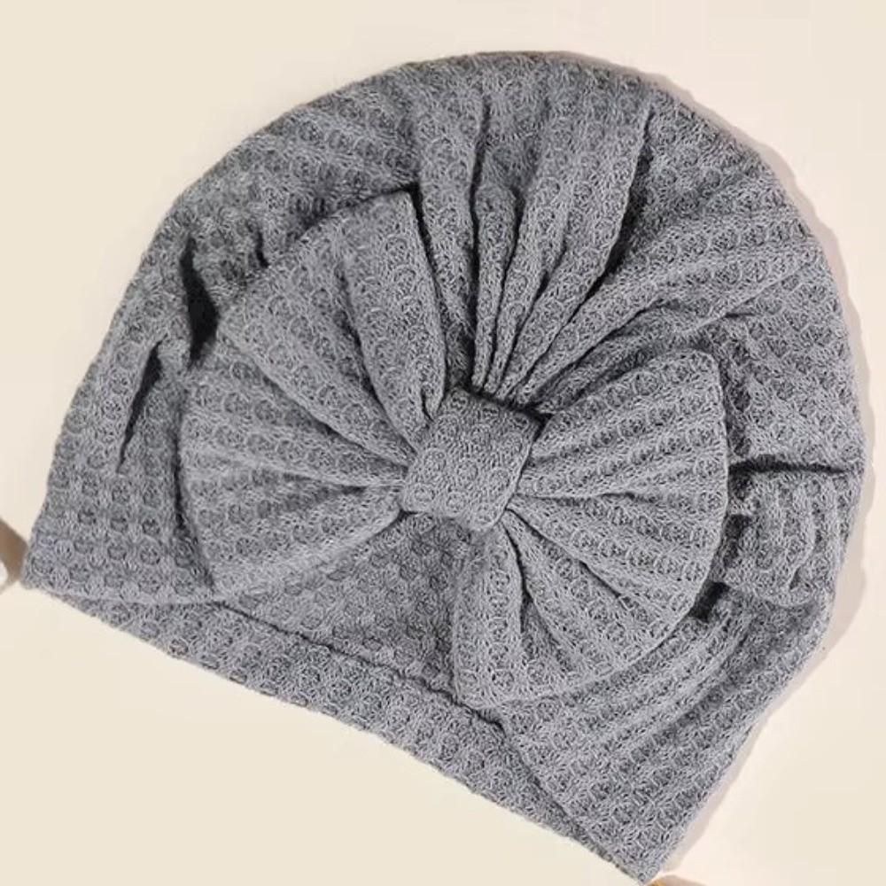 Solid Color Infant Turban Hat Knotted Design Newborn Head Wrap Cute Baby Hat 0-6 Months Fit