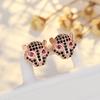 Micro-inlaid Fashionable Light Luxury Style Needle Earrings Leopard Head Temperament Earrings Trendy High-end Golden Earrings