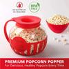 Microwave Popcorn Popper Borosilicate Glass Bowl with Silicone Lid 3-in-1 Mini Popcorn Maker Safe for Microwave