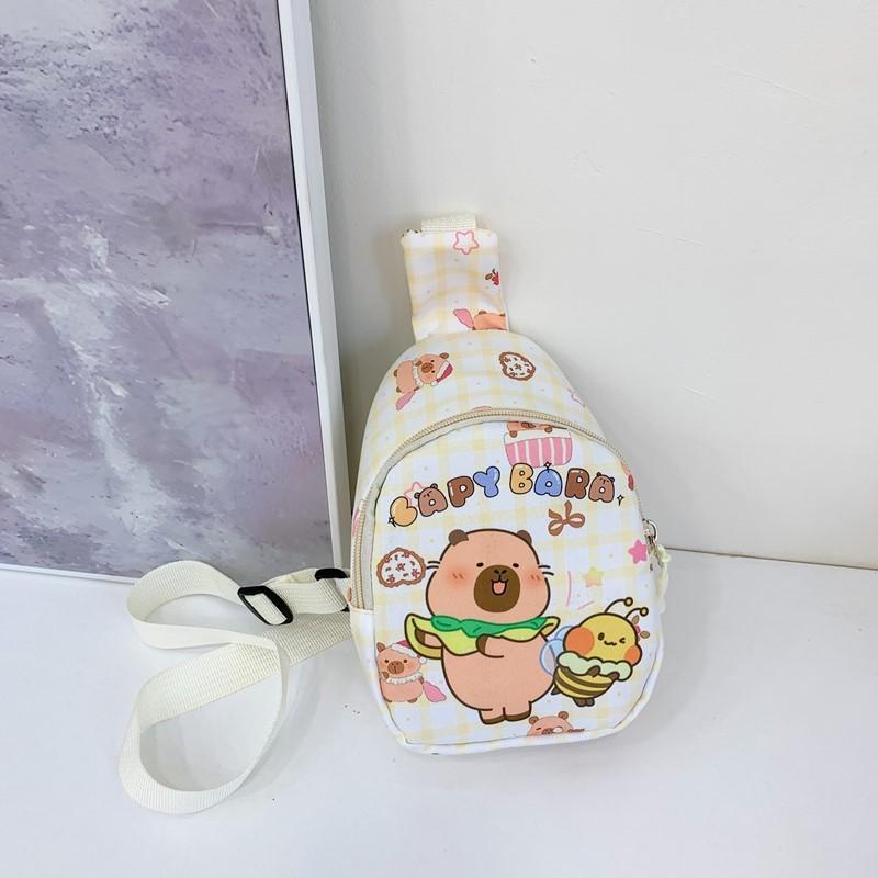 Capybara Pattern Animal Kids Single Shoulder Crossbody Chest Bag For Preschool