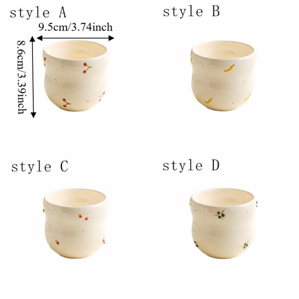 Hand-painted Coffee Cup Embossed Fruit Water Cup Creative Tea Cup  Gift Giving