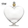 Unique Heart Design Barware Shaped Wine Bottle with Airtight Stopper, Elegant Crystal Texture Liquor Decorative Glass Decanter, 500ml/1000ml